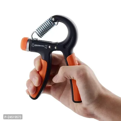 Adjustable Hand Grip Strengthener, Hand Gripper For Men and Women For Gym Workout Hand Exercise Equipment To Use In Home For Forearm Exercise Finger Exercise Power Gripper(Orange)-thumb0