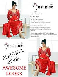 2PC NIGHTY WITH ROBE  FOR WOMAN SPECIALLY DESIGNED FOR HONEYMOON AND DAILY WEAR IN RED COLOR ITS GIVES U A FREEDOM FROM HEAVY REHANGAS AND HEAVY SAREES-thumb2