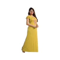 Stylish Regular Yellow Solid Hosiery Nighty For Women-thumb1