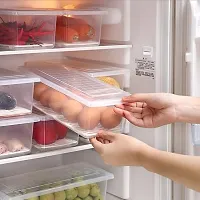 Fridge Storage Boxes (Pack of 6), Fridge Organizer with Removable Drain Plate Fridge Storage Containers Keeps Fruits, Vegetables, Meat, Fish Fresh Longer 1500 ML Container Box-thumb4