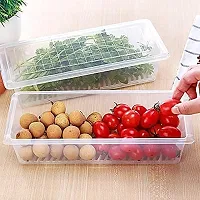 Fridge Storage Boxes (Pack of 6), Fridge Organizer with Removable Drain Plate Fridge Storage Containers Keeps Fruits, Vegetables, Meat, Fish Fresh Longer 1500 ML Container Box-thumb1