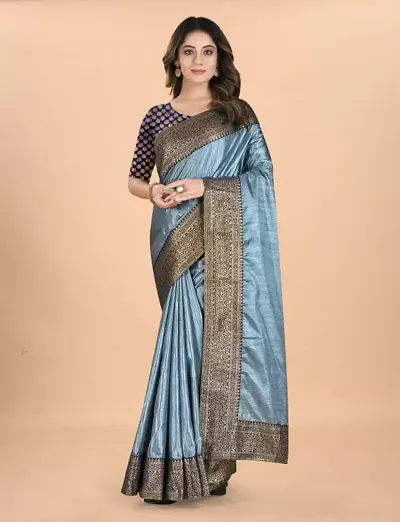 Butterfly Emboss Saree With Blouse Piece