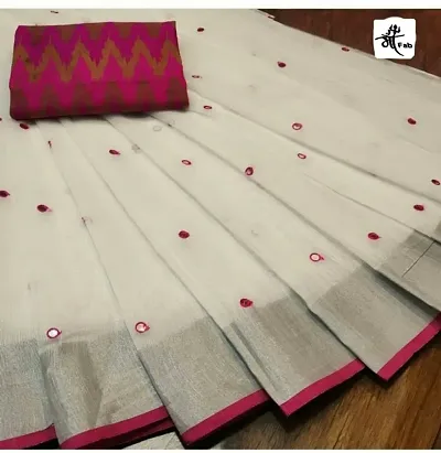 Beautiful Linen Saree with Blouse piece