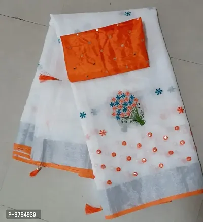 Beautiful Chanderi Category Saree with Blouse piece