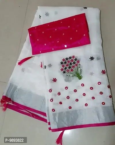 Beautiful Chanderi Cotton Saree With Blouse Piece