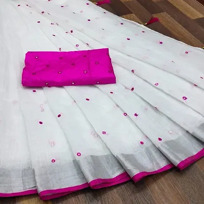 Chanderi Cotton Sarees With Blouse Piece