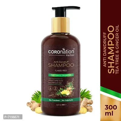 COROnation Herbal Anti Dandruff Shampoo with Tea Tree  Ginger Oil - 300 ml