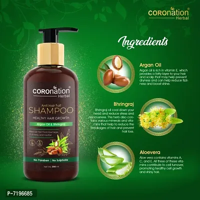 COROnation Herbal Anti Hair Fall Shampoo with Argan Oil  Bhringraj - 300 ml-thumb3