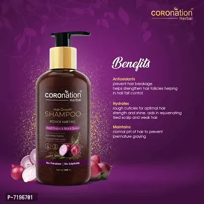 COROnation Herbal Red Onion  Black Seed Hair Growth Shampoo - 300 ml-thumb2