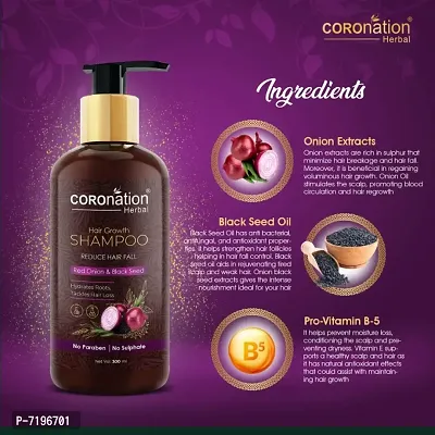 COROnation Herbal Red Onion  Black Seed Hair Growth Shampoo - 300 ml-thumb5