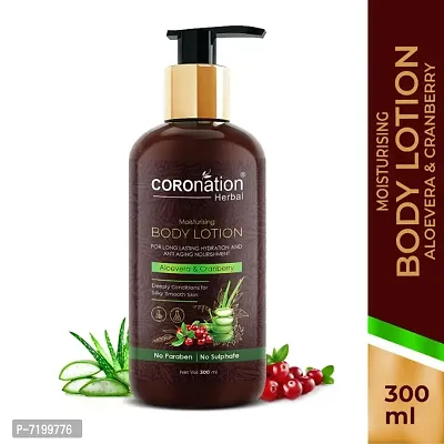 COROnation Herbal Aloevera  Cranberry Body Lotion - 300 ml