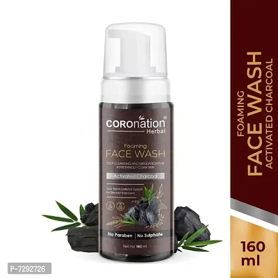 COROnation Herbal Activated Charcoal Foaming Face Wash - 160 ml-thumb0