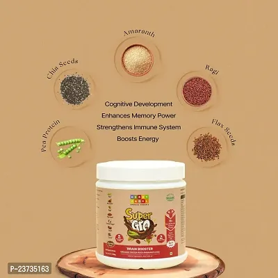 Organicsupergro Brain Boosting Milk Mixwith Ragi, Amaranth, Pea Protein And Whey Protein For Brain Development-thumb2