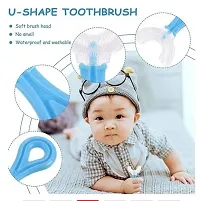 Gilli Shopee U Shaped Silicone Head Toothbrush Soft bristles for Kids and baby Safe Training Teeth Brush Sensitive Gums & Teeth ( Pack Of 2 )-thumb2