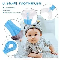 Gilli Shopee U Shaped Silicone Head Toothbrush Soft bristles for Kids and baby Safe Training Teeth Brush Sensitive Gums & Teeth Multicolour ( Pack of 1 )-thumb2