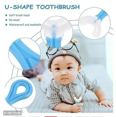 Gilli Shopee U Shaped Silicone Head Toothbrush Soft bristles for Kids and baby Safe Training Teeth Brush Sensitive Gums & Teeth Multicolour ( Pack of 1 )-thumb3