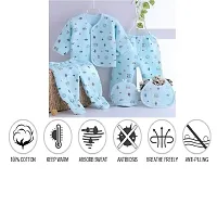 Cuckoos New Born Baby Winter Wear Keep Warm Baby Clothes 5Pcs Sets Baby Boys Girls Unisex Baby Fleece/Falalen Suit Infant Clothes (0-3 Months)-thumb1