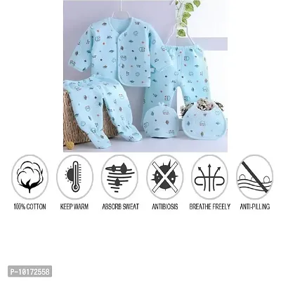 Cuckoos New Born Baby Winter Wear Keep Warm Baby Clothes 5Pcs Sets Baby Boys Girls Unisex Baby Fleece/Falalen Suit Infant Clothes (0-3 Months)-thumb2