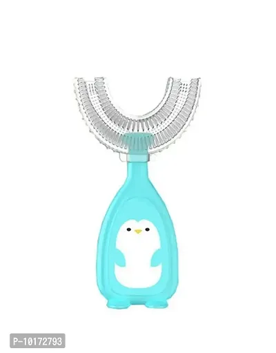 Gilli Shopee U Shaped Silicone Head Toothbrush Soft bristles for Kids and baby Safe Training Teeth Brush Sensitive Gums & Teeth Multicolour ( Pack of 1 )