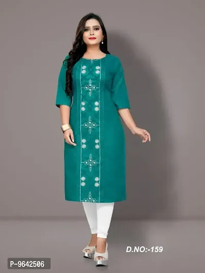 Beautiful Cotton Blend Embroidered Kurta For Women