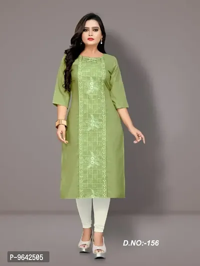 Beautiful Cotton Blend Embroidered Kurta For Women