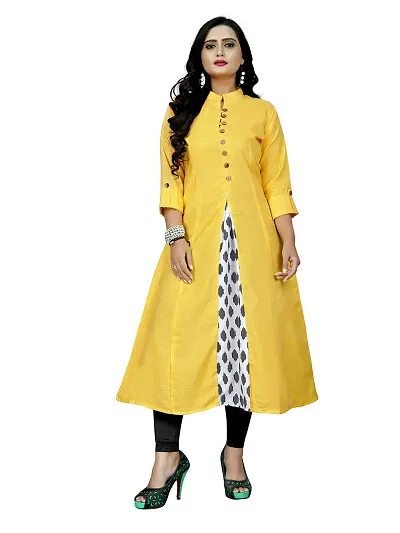 Stylish Cotton A-Line printed Kurtis