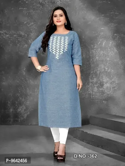 Beautiful Rayon Embroidered Kurta For Women-thumb0