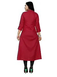 Women's Casual Ruby Cotton Front Slit Kurti Red-thumb1