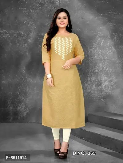 New Launched Self Design Cotton Boat Neck Kurtis For Women