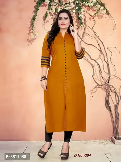 Orange Cotton Self Design Kurtas For Women
