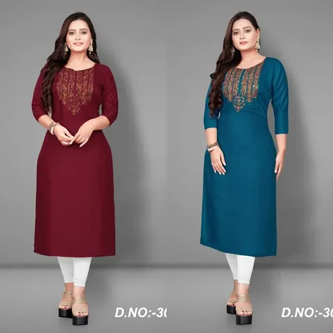 Fancy Rayon Kurtas For Women Pack Of 2