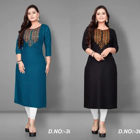 Fancy Rayon Kurtas For Women Pack Of 2