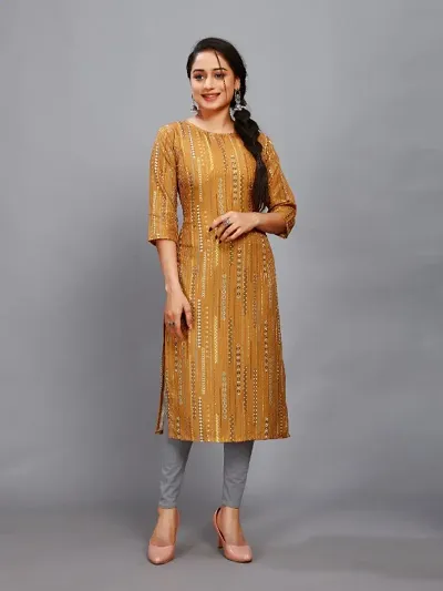 Stylish Rayon Printed Straight Kurta