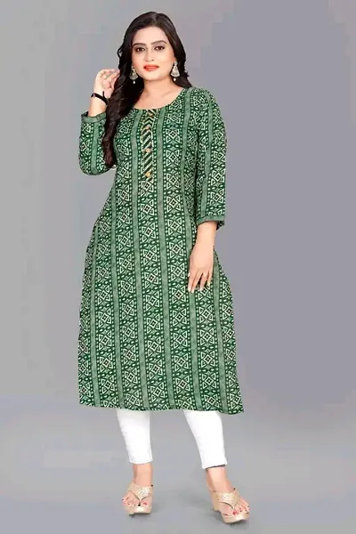 Festive Cotton Blend Ethnic Motif Printed Calf Length Kurta