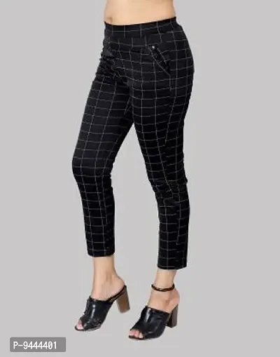 4M Sales Women's Checkered Ankle Length Jegging | Brown, Black | Pack of 2-thumb5