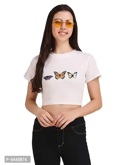 4M Sales Women's Printed Crop Top T-Shirt Cotton Combo Pack of 4-thumb2