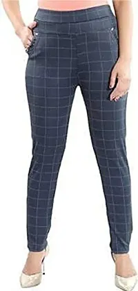 4M Sales Women's Checkered Cotton Ankle Length Jegging | Multicolor | Pack of 3-thumb1