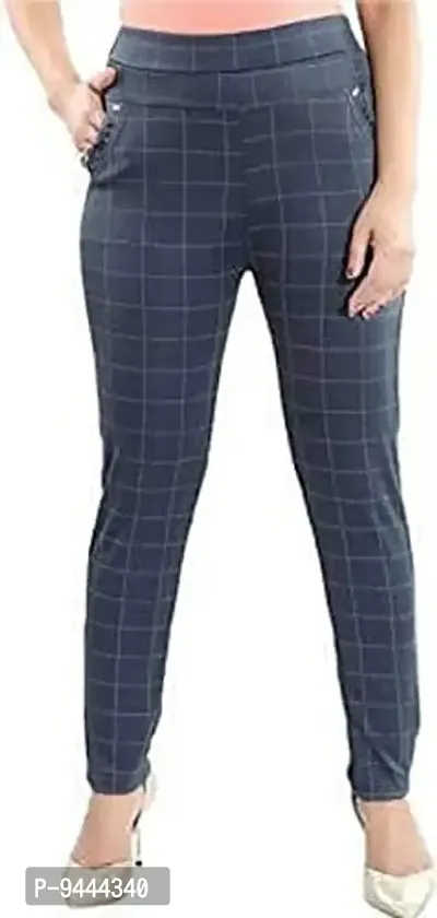 4M Sales Women's Checkered Cotton Ankle Length Jegging | Multicolor | Pack of 3-thumb2