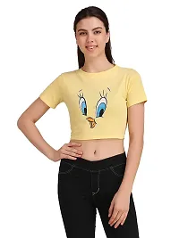 4M Sales Women's Printed Crop Top T-Shirt Cotton Combo Pack of 4-thumb2