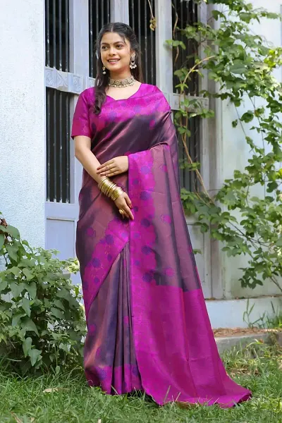 New In Pure Silk Saree with Blouse piece 