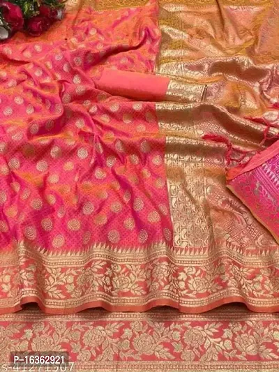 Stylish Fancy Banarasi Silk Saree With Blouse Piece For Women-thumb0