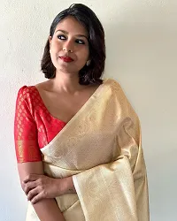 Stylish Fancy Banarasi Silk Saree With Blouse Piece For Women-thumb1