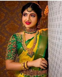 Stylish Fancy Banarasi Silk Saree With Blouse Piece For Women-thumb1