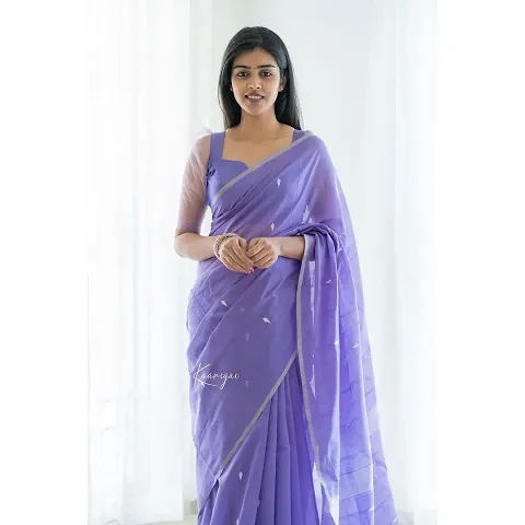 Attractive Cotton Saree with Blouse piece 