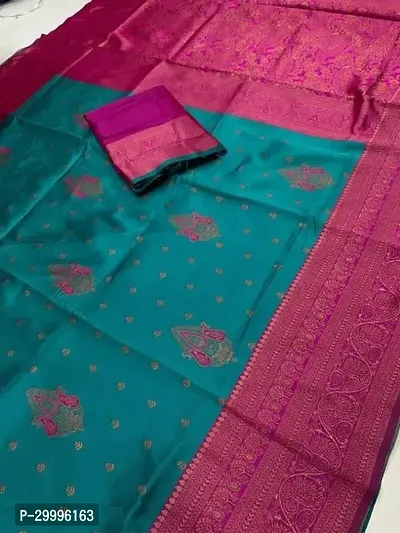 Women's Self Design Woven Banarasi Silk Saree-thumb2