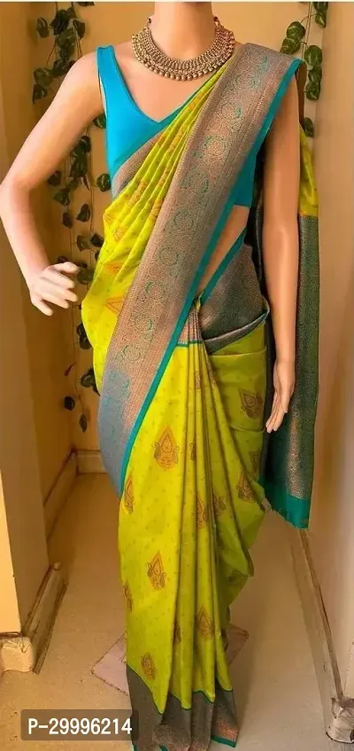 Trendy Lime Green Art Silk Saree