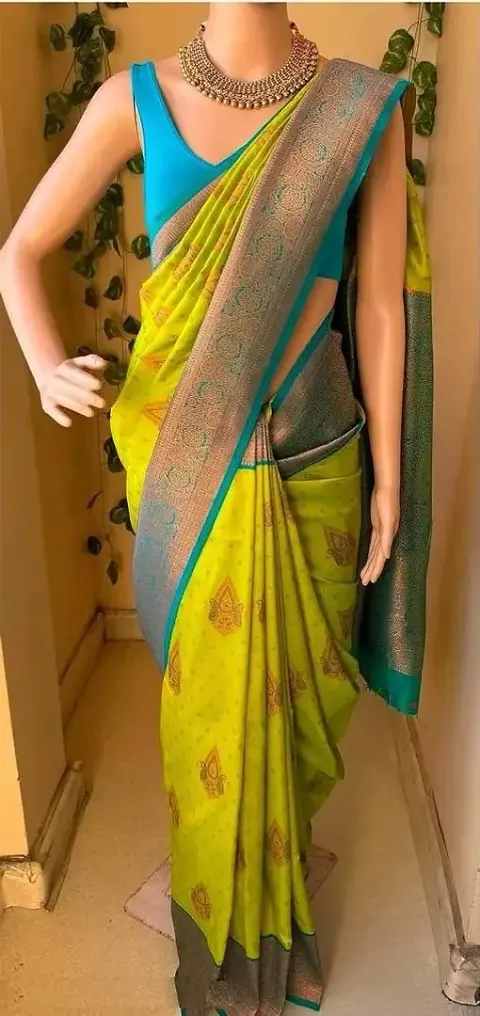 Attractive Art Silk Saree with Blouse piece 