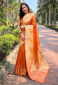 Beautiful Art Silk Jacquard Border Saree With Unstitched Running Blouse-thumb2