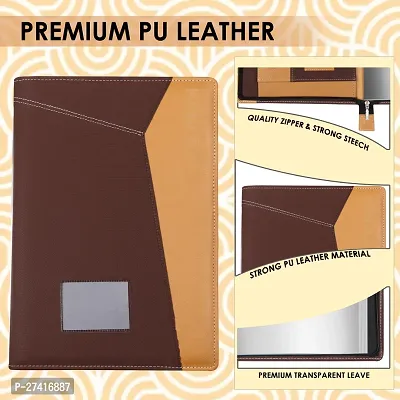 Faux Leather Professional File Folder for Documents and Certificates - 20 Leaf's - Conference Folder - Business Organizer (Brown) Multicolored-thumb4