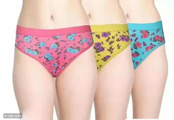 Stylish Fancy Cotton Printed Panty For Women Pack Of 3-thumb0